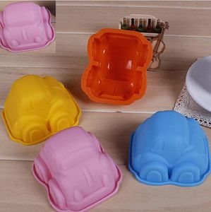 Molde para pasteles de silicona con forma de coche pequeño, moldes para magdalenas, moldes para pasteles para baby shower