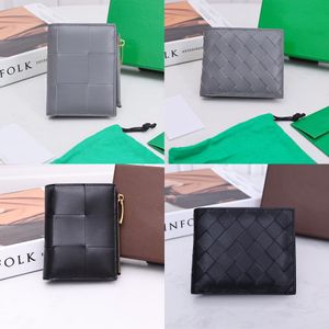 Petite Cassette Bi-Fold Zip portefeuille designer femme porte-cartes Six fentes pour cartes porte-monnaie à glissière en cuir doré matériel embrayage sac à main de haute qualité