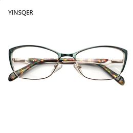 Marco de gafas de ojo de gato pequeños femeninos vintage retro retro de lujo de gafas de moda óptica marcos de anteojos para mujeres 2024 240423