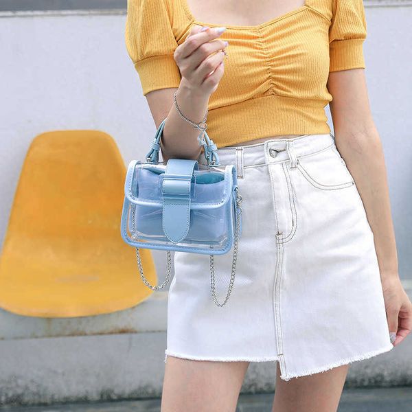 Sacs à main de concepteur de portefeuille de petite chaîne 2024 Pvc Transparent Summer Square Fashion Luxury Crossbody Jelly Mini Sac Case Qualité imperméable