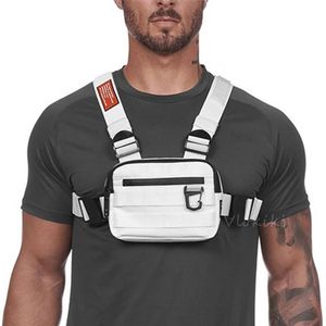 Kleine Borst Rig Mannen Tas Trendy Tactische Outdoor Streetwear Riem Vest Borst Zakken Voor Externe Haak Sport Borst Pocke G176 220621266H