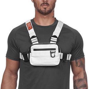 Kleine Borst Rig Mannen Tas Trendy Tactische Outdoor Streetwear Riem Vest Borst Zakken Voor Externe Haak Sport Borst Pocke G176 220621249T