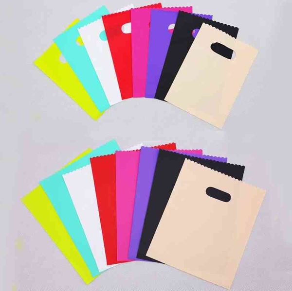 Petits sacs-cadeaux en plastique colorés, pochettes d'emballage de bijoux, sacs à provisions en plastique 100 pcs/lot H1231