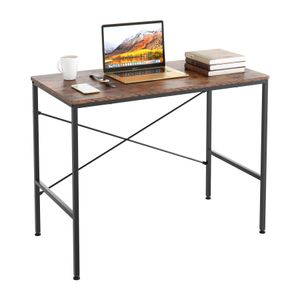 Petit bureau Computer Simple Ecriture Table de bureau Maison de chambre à coucher pour PC Ordinateur portable Etude avec pieds en métal Vintage 76x100x52cm