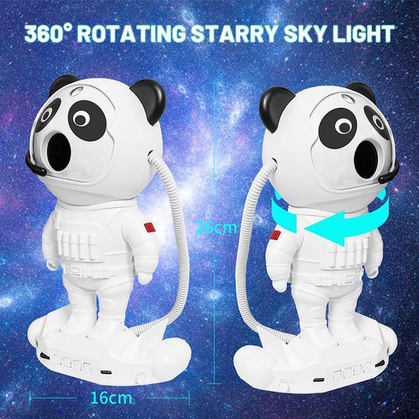 Petit Panda mignon veilleuse LED véritable planétarium couleur blanche mise à niveau Robot astronaute étoile galaxie projecteur chambre décor à la maison ornements