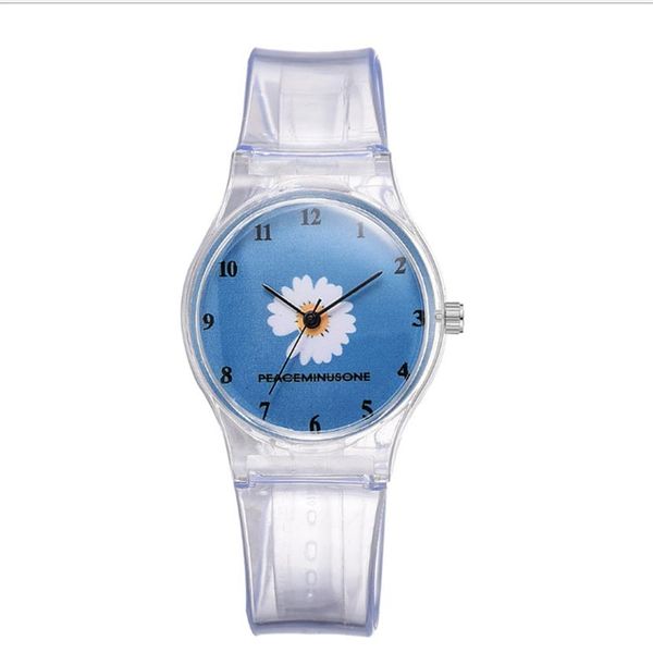 Pequeño Daisy Jelly Watch Estudiantes Niñas Cute Cartoon Crisantemo Silicona Relojes Pin Hebilla Delicado Wristwatches226F