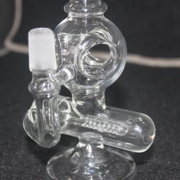 Small Design Skull Glass Bong Black and Clear 8 "met 14,4 mm gewricht met Dome Nailglass Water Pipe Glass Bong Oil Rig