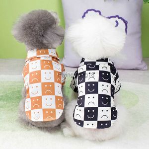 Kleine honden shirt lente zomer huisdier mode plaid vest puppy schattige cartoon kleding kat designer jas poedel chihuahua maltese hkd230812