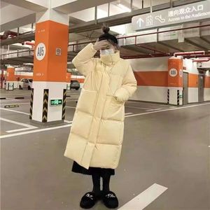 Petite doudoune mi-longue pour femme, nouvelle Version coréenne, à la mode, ample, col debout, épais, manteau d'hiver en duvet de canard blanc, 2023