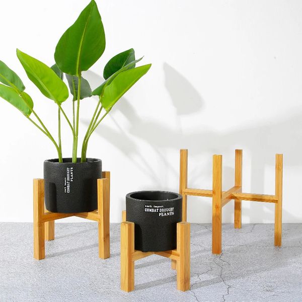 Pequeñas y duraderas macetas de madera, bandejas para macetas, estante para macetas, soporte fuerte para bonsái independiente, soporte para plantas de exhibición interior para jardín en casa 240318