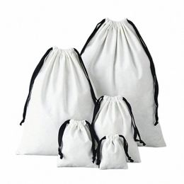 Petit sac à cordon Eco Cott Femme Logo personnalisé Tissu Emballage Toile Tissu Cordon Cordon De Rangement Sac Bijoux Pochette Pour Chaussure w0GX #