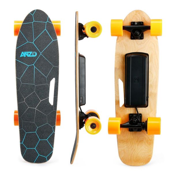 Petit skateboard électrique avec télécommande, 350 W, 10 MPH maximum, skateboard Maple E à 7 couches, charge jusqu'à 100 kg pour adultes, adolescents et enfants