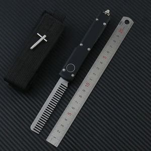 Peine táctico para Barba, cuchillo UT de bolsillo EDC D2, mango de aluminio de aviación, herramientas personalizadas de proceso CNC preciso, estilo estadounidense UTX85