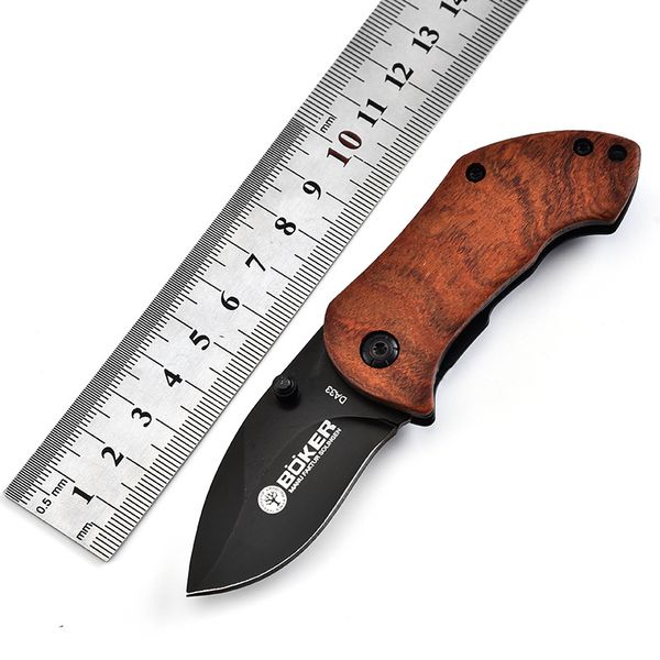 Pequeño cuchillo plegable Boker bolsillo para acampar cucharadas de madera de madera cuchillas al aire libre edc cortador
