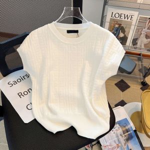 Klein Geurig Wind Dun Gebreid Overhemd Korte Mouwen Dames Zomer Luxe Licht Luxe Frans Uniek Mouwloos Ijs Zijde T-shirt Top