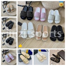 Designer slippers dames slipper gevlochten sandalen honing wol sandaalwol gebreide dia's