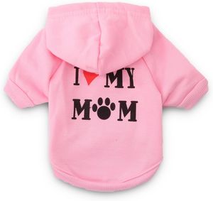 Beinwfyiy kleine meidhoge shirts ik hou van mijn moeder honden hoodies kleine honden kleding xs puppy meisje hoodies shirt