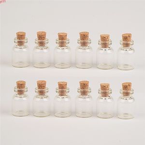 Pequeñas botellas de vidrio con corcho Mini Tiny Wishing 1,5 ml Charms Colgantes 100 piezas Nueva llegadabuena cantidad