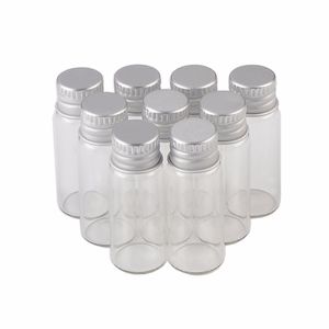 Petites bouteilles en verre avec bouchon à vis en aluminium 2 ml 4 ml 6 ml clair transparent mini minuscules flacons conteneurs mignon souhaits bouteille 50pcs