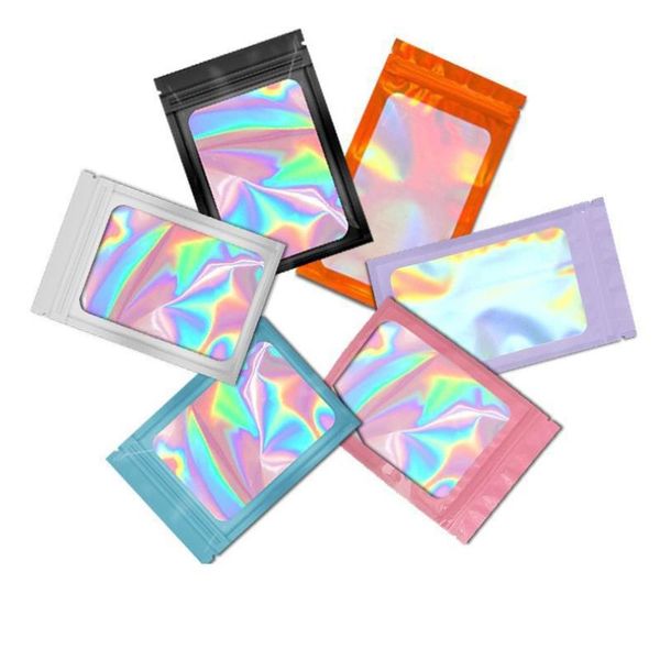 Pequeña bolsa de papel de aluminio brillante con cierre de cremallera Mini bolsa de Mylar Sellado térmico Semilla de café en grano Muestra de embalaje Bolsa de almacenamiento 6x10 cm Cdnbr