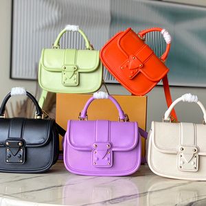 Bolso pequeño Mini bolso de mano Bolso cruzado de diseñador Asa superior Bolsos de hombro con solapa verde claro Monedero Bolso de mano con cierre en S de cuero de vaca de calidad de espejo superior Herrajes plateados