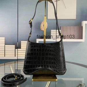 Petit sac Hobo Crocodile Embossed Designer sacs à main épaule sac noir brillant super souple hangbag crossbody sacs 2023