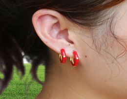 Petite boucle d'oreille cerceau blanc noir rouge cerceaux multicolores avec émail coloré mode femmes à la mode cadeau bijoux boucles d'oreilles 9001512