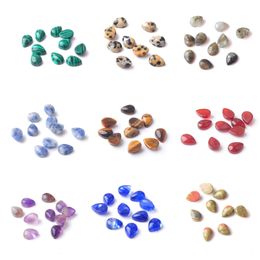 Kleine Jasper Pink Opal Gemstones Cabochon Cab Water Drop Pendant Bead voor doe -het -zelf oorbellen sieraden maken handwerk geschenk BZ909