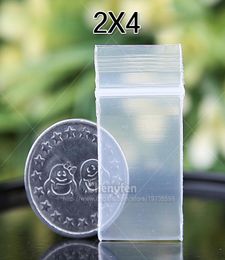 Kleine sieraden Ziplock -tas 500 stks 2x4cm Zelfafdichtingsvergrendeling Reclosbare doorzichtige plastic zakken 8mil Mini Zip Lock Monster Baggies 08quotx121659977