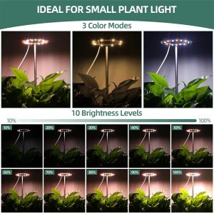 Petites lumières de culture LED plantes intérieures spectre complet mini bureau de bureau de la lampe de la lampe de la lampe de la lampe