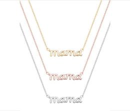 Small Mama Mom Mommy Letters Collier estampillé Mot Initial Love Alphabet Mother Colliers pour Thanksgiving Mother039s Day Gifts9152514