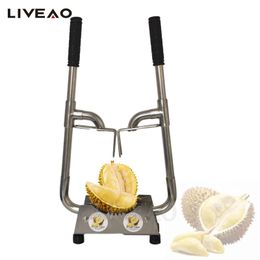 Kleine handmatige Durian Sheller Tool Hand roestvrijstalen Cat Mountain Durian Open Shell Machine