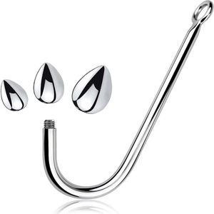 Petits grandes grandes balles Set Metal Anal Hook Perles de tête Plug Plux Dilator Masseur de la prostate Insérer BDSM Sexy Toy pour mâle