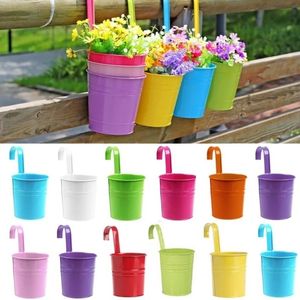 Petits planteurs de fer en métal balcon jardin suspendus Pots de fleurs plante verte succulente pot de fleurs bonbons couleur bassin suspendu décor à la maison T9I002586