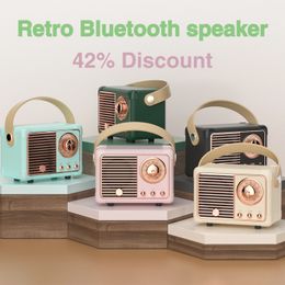 Kleine mini -luidspreker oude muziek spelen radiogeschenken draadloze blauwe tand retro luidspreker buitenluidspreker
