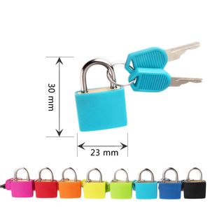 Petit Mini cadenas en métal solide valise de voyage journal intime serrure de livre avec 2 clés sécurité cadenas à bagages décoration 8 couleurs serrures de porte