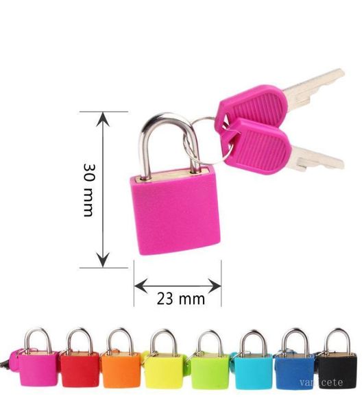 Pequeño mini candado de metal fuerte Maleta de viaje Cerradura de libro diario con 2 llaves Candado de equipaje de seguridad Decoración Muchos colores T2I5171504173