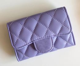 Petit mini portefeuille sacs de créateurs de sacs purs portefeuille en cuir de poche femme holdères de carte diamant matelassé pli