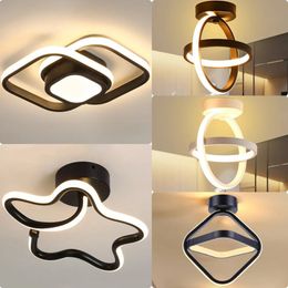 Kleine moderne LED -plafondlicht 2 ringen creatief ontwerp plafondlamp indoor verlichting armaturen gangbalkon balkon opening kantoorgluster