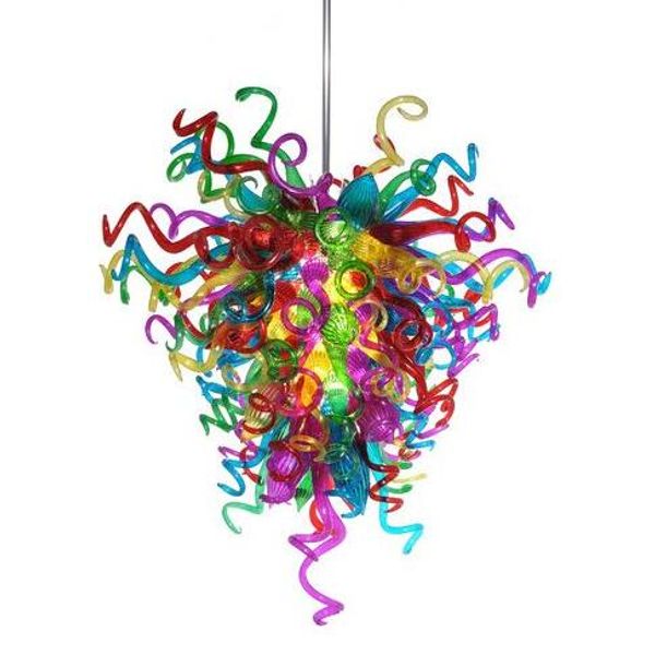 Petites lampes de lustre multicolores Lampes suspendues personnalisées Style Lustres en verre soufflé de Murano Suspendus Éclairage LED pour la décoration de la maison