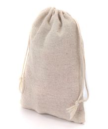 Pequeñas bolsas de regalo con cordón de la muselina Bolsas de joyería de algodón Vintage Puques de embalaje Caso de envasado Favor muchos tamaños Sacks de yute C6889040