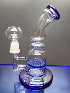 Pequeñas plataformas de dab de aceite pipas de agua percolador de panal grueso bong de vidrio 14.4 mm tuberías de agua conjuntas con cúpula de uñas cheechshop