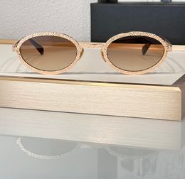 Petites lunettes de soleil ovales Gold Brown Gradient Femmes Designer Sunner Lunettes Somme