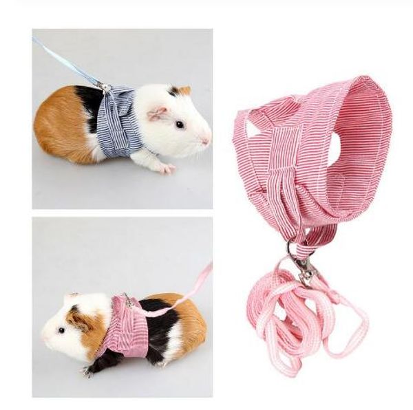 Petit animal de compagnie à deux pattes sangle de poitrine corde de traction extérieure laisse vêtements pour chinchilla néerlandais cobaye respirant coton corset GB1357