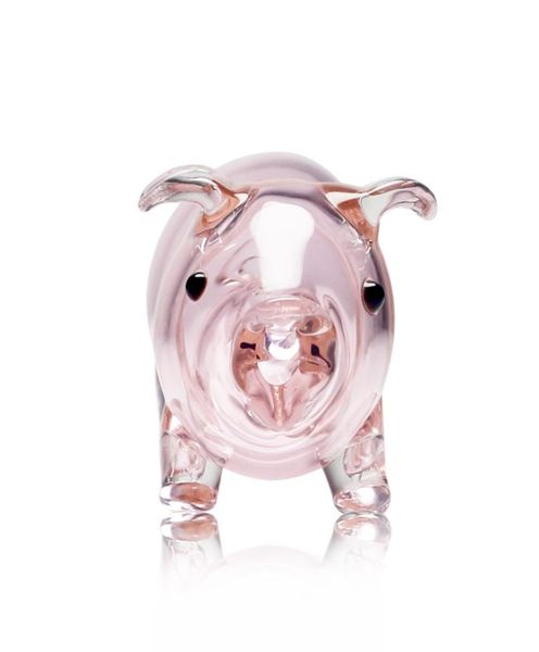 pipa pequeña transparente rosa mini lindo cerdito mano cuchara humo pipa de mano dab plataforma petrolera Pyrex bong 8940754