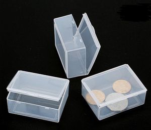 Kleine plastic dozen transparante sieraden opslag verpakkingsdoos munt case maat 5.5x4.2x2.3cm SN2086