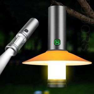 Pequeña linterna portátil para acampar, senderismo al aire libre, corte de energía en el hogar, emergencia, USB, recargable, luz de flash magnética de mano, linterna, luz de trabajo, garaje