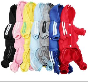 Kleine puppy hond hoodie kleding trui meisje hond winterkleding katoen 4 poten hond jumpsuit fleece sweatshirt puppykleding voor kleine middelgrote honden katten