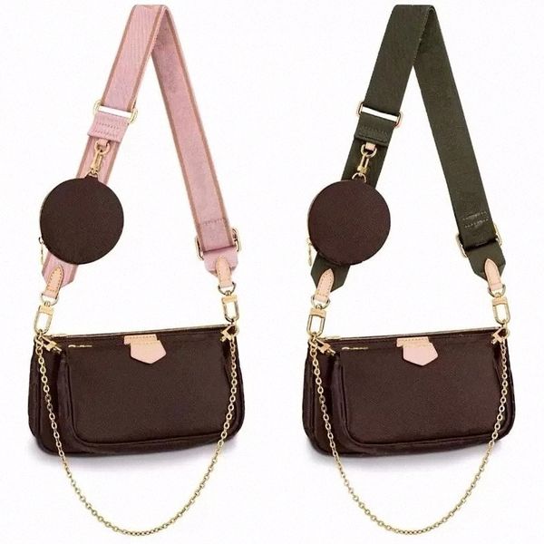 Monederos pequeños para mujer Luxurys Multi Pochette Accesorios Bolso Diseñador Mujer Bolsos de hombro Embrague Crossbody Cuero Dos bolsas desmontables Cadena extraíble