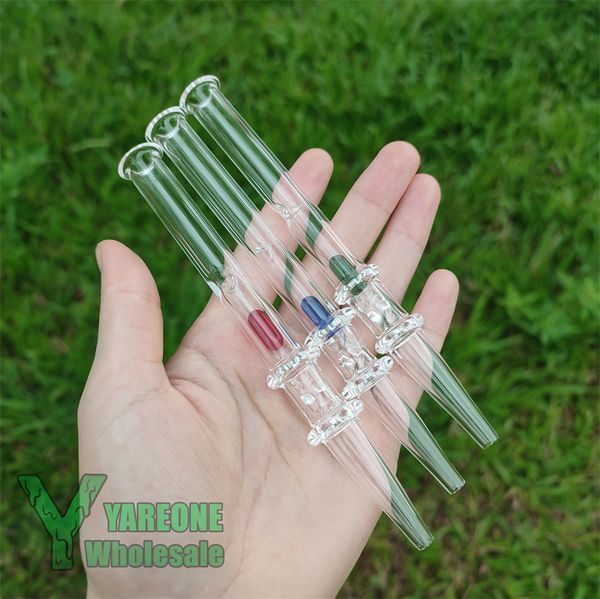 Petit collecteur de nectar de quartz Dab Smoking Mini Straw Straw Stick avec une perle colorée Terp Pill à l'intérieur pour des coups plus frais et plus lisses YAREONE Wholesale